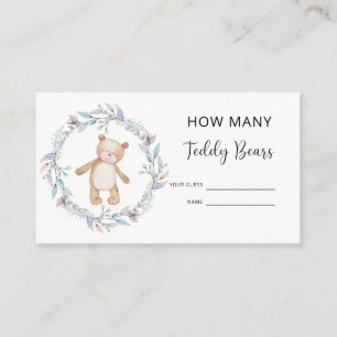 Bear baby shower guess how many teddy bears enclosure card