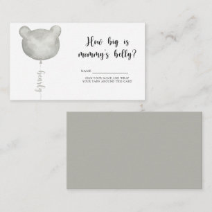 Bear baby shower how big is mommy's belly enclosure card