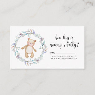 Bear baby shower how big is mommy's belly enclosure card