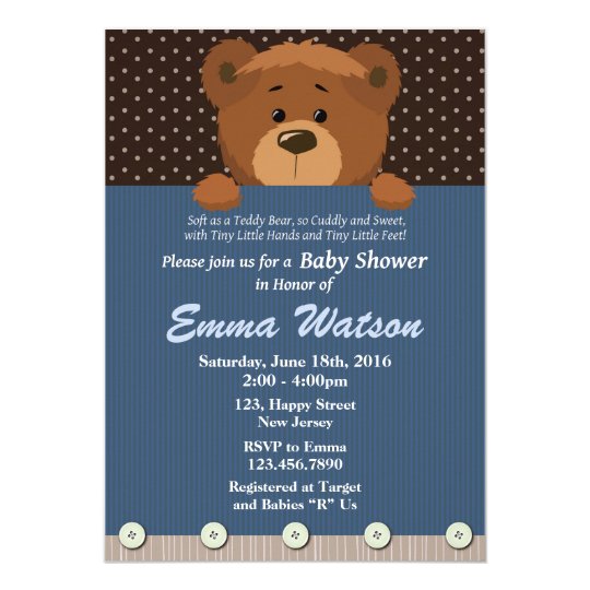 Bear Baby Shower Invitation | Zazzle.com