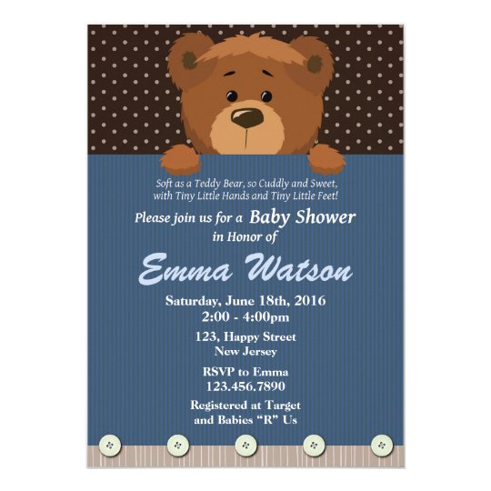 Bear Baby Shower Invitation Zazzle Bear Baby Shower Invitation