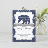 Bear baby shower invitation for boys (Standing Front)