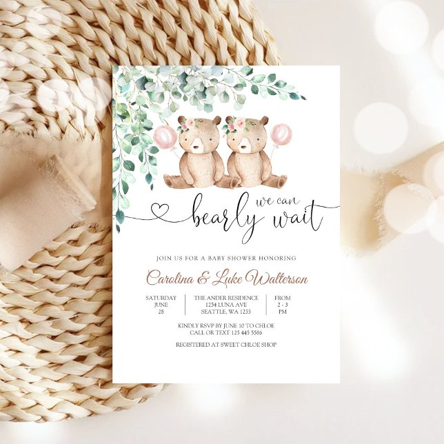 Bear Baby Shower Invitation Girl (Creator Uploaded)