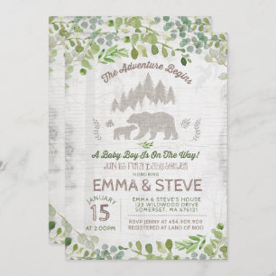 Bear Baby Shower Invitation The Adventure Begins