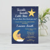 Bear Baby Shower Invitation Twinkle Little Star (Standing Front)