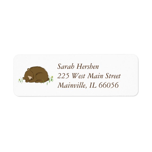 Bear Baby Shower Label (Front)