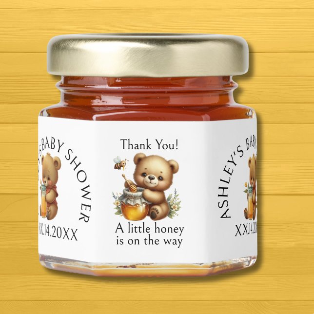 Bear Baby Shower Little Honey on the Way Honey Jar Favors (Creator Uploaded)
