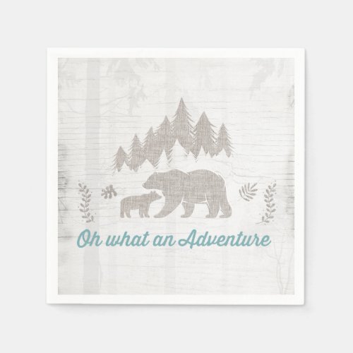 Bear Baby Shower Paper Napkin Boy Adventure Shower