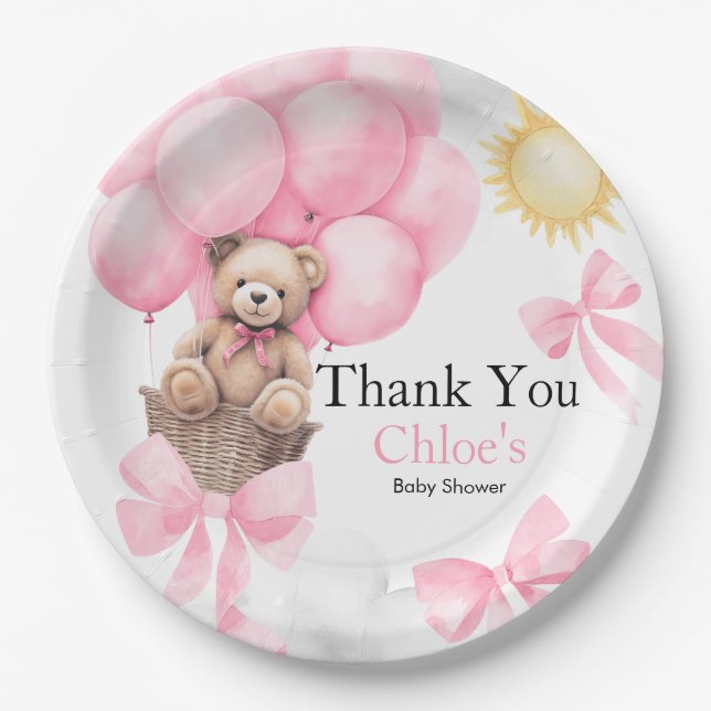 Bear Baby Shower  Paper Plates (Front)