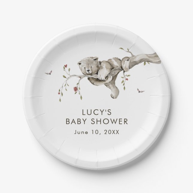 Bear Baby Shower Paper Plates (Front)