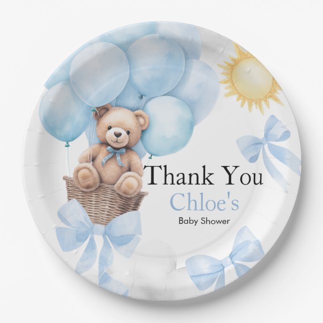 Bear Baby Shower  Paper Plates (Front)