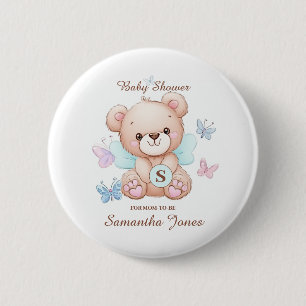 Bear Baby Shower Personalized Button