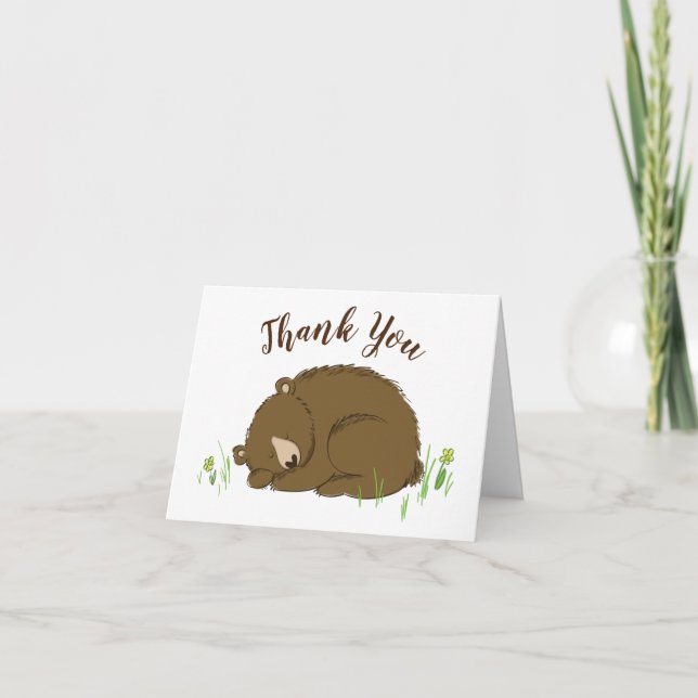 Bear Baby Shower Thank You Card (Front)