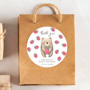 Bear Baby Shower - thank you Classic Round Sticker