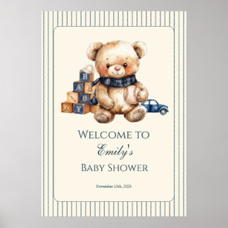 Bear Baby Shower Welcome Sign