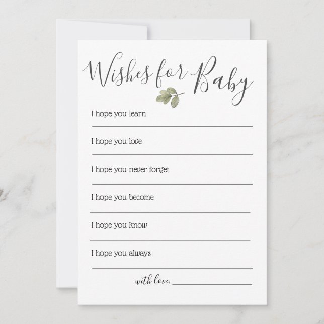 Bear Baby Shower Wishes For Baby Invitation (Front)