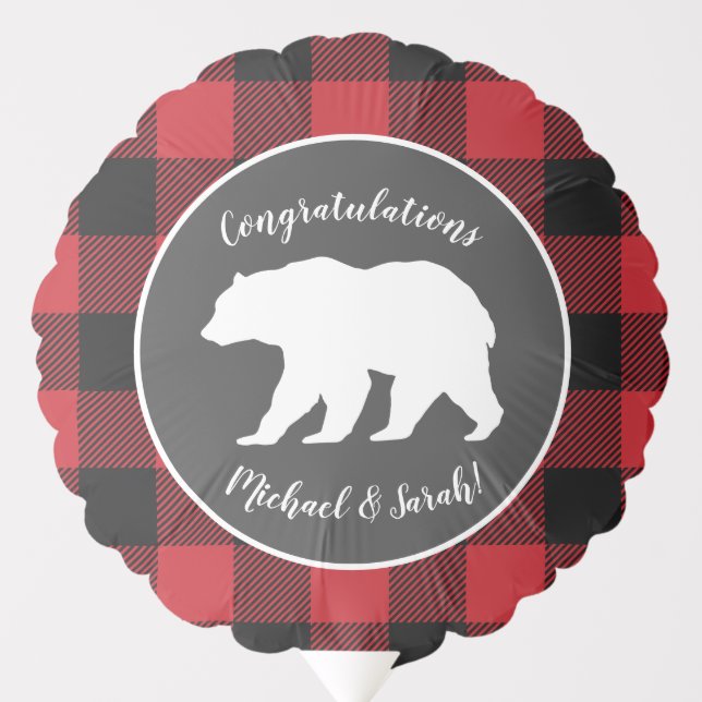 Bear Baby Shower Woodland Lodge Balloon (Front)