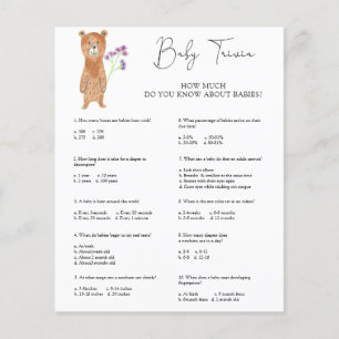 Bear Baby Trivia Baby Shower Game