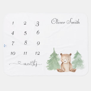 Bear Baby Weeks, Month Milestone Blanket