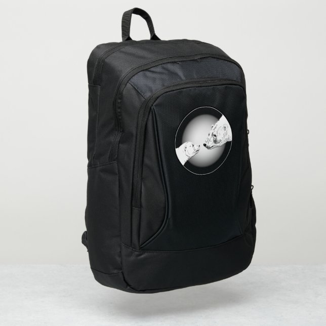 Bear Backpack Polar Bear School Bags Customizable (Left Corner)