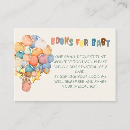 Bear Balloon Baby Shower Books For Baby Game Card
