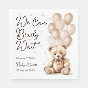 Bear Balloon Baby Shower Napkins