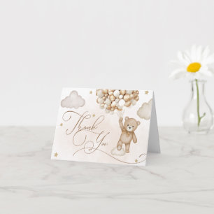 Bear Balloon Baby Shower Thank You Card