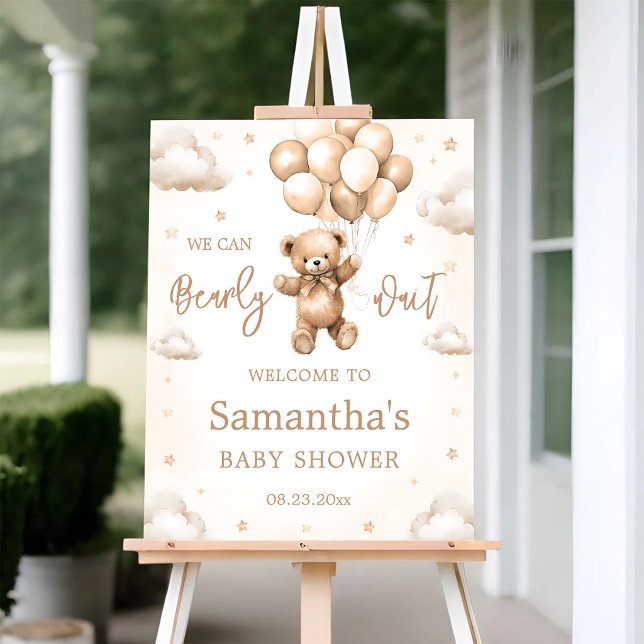Bear Balloon Baby Shower Welcome Sign (Creator Uploaded)