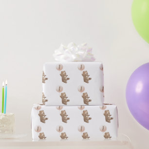 Bear Balloon Birthday Wrapping Paper