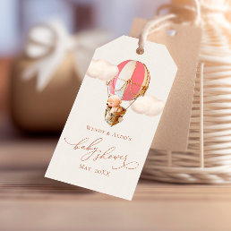 Bear Balloon Clouds Baby Shower Gift Tags