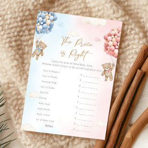 Bear Balloon Gender Reveal Price is Right Game