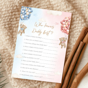 Bear Balloon Gender Reveal Who knows Game