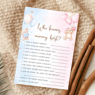 Bear Balloon Gender Reveal Who knows Game