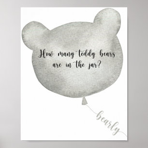 Bear Balloon guess how many teddy bears poster