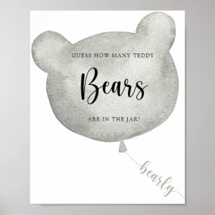 Bear Balloon guess how many teddy bears poster