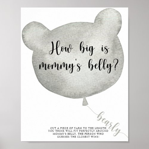  Bear Balloon How big is mommys belly game Poster