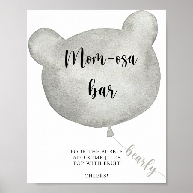 Bear Balloon \ Mom-osa bar  Poster (Front)