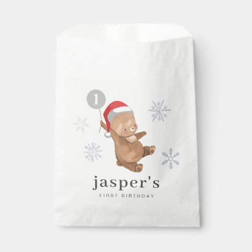 Bear Balloon Santa Hat Favor Bag