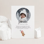 Bear Balloon Santa Hat - Photo Birthday Invitation<br><div class="desc">A sweet bear wearing a Santa hat and holding a grey balloon with a little '1' in it, perfect for your Winter Bear themed First Birthday Party! You can change the number 1 in the balloon to any number, and edit all of the other text, or remove the number if...</div>