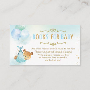 Bear Balloons Baby Shower Bring a Book Instead Enclosure Card