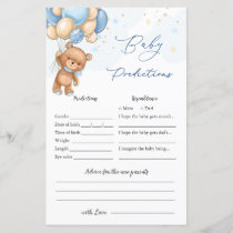 Bear Balloons Baby Shower Game Baby Prediction