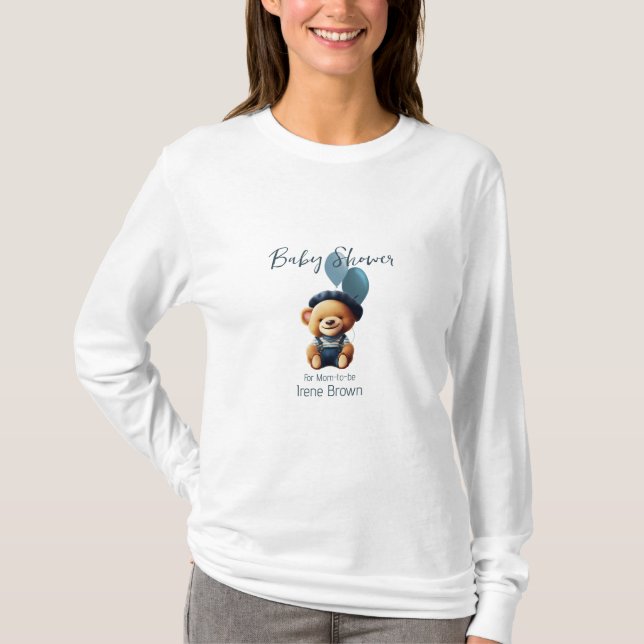 Bear Balloons Baby Shower Personalized T-Shirt (Front)