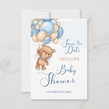 Bear Balloons Baby Shower Save The Date by IrinaFraser at Zazzle