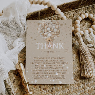 Bear Balloons baby shower Thank You Card