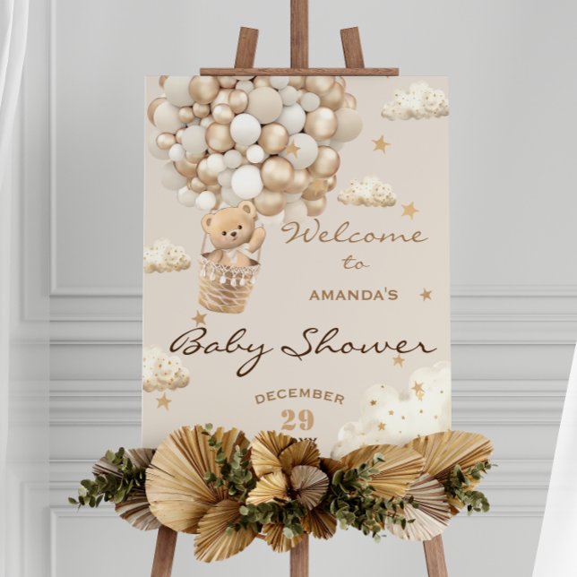 Bear Balloons Baby Shower Welcome Foam Board (Creator Uploaded)