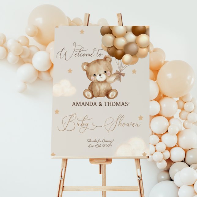 Bear Balloons Baby Shower Welcome Sign (Creator Uploaded)