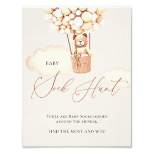 Bear Balloons Baby Sock Hunt - Sign