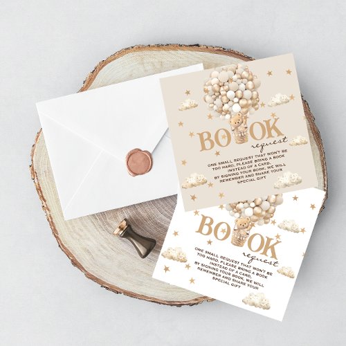 Bear Balloons Book Request White Gold Enclosure Card
