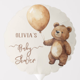 Bear Balloons Clouds Wait Baby Shower Bearly