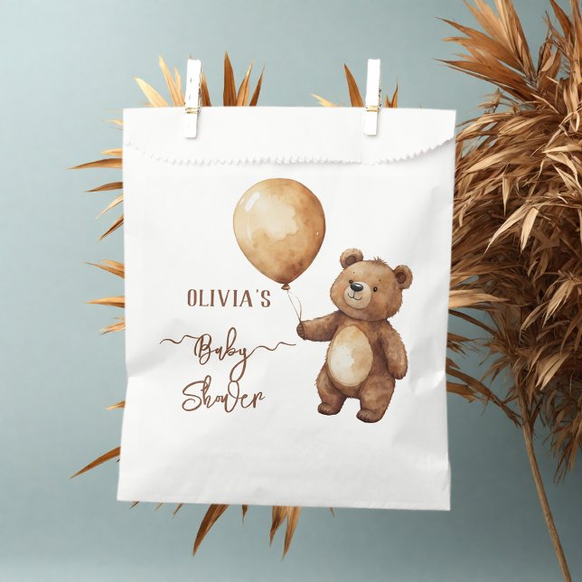 Bear Balloons Clouds Wait Baby Shower Bearly Favor Bag (Creator Uploaded)
